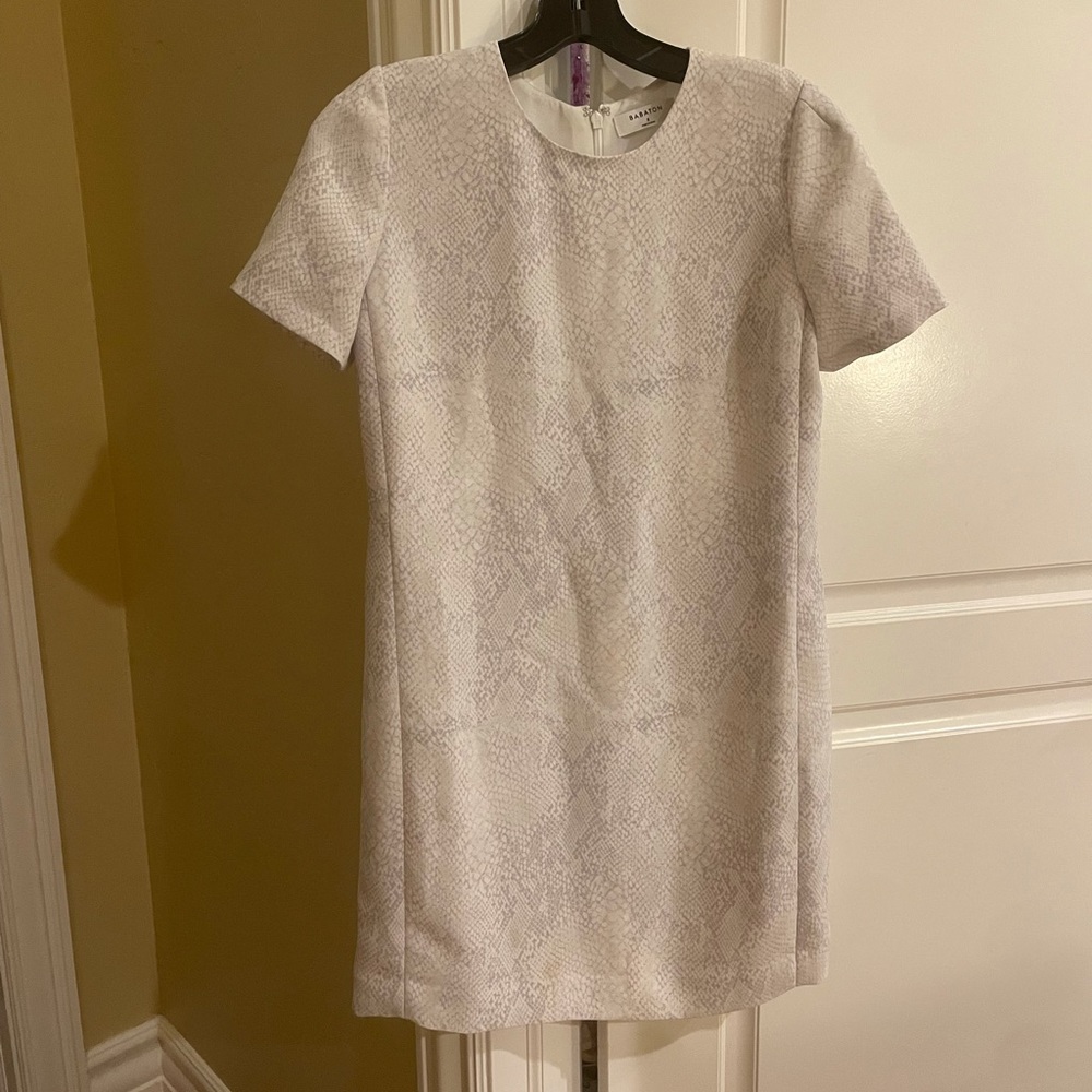 Aritzia white snakeskin print shift dress size 2